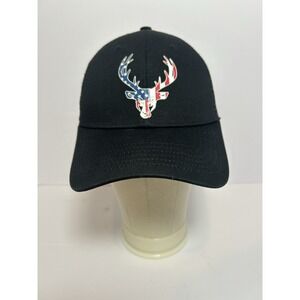 Get Bucked Up Snapback Trucker Hat Black One Size Adjustable Mesh Back Patriotic